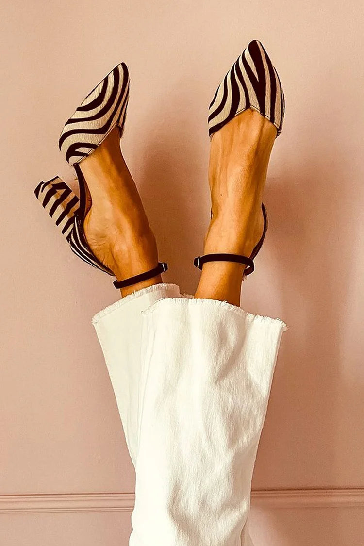 Lourdes- Tacones con estampado de cebra