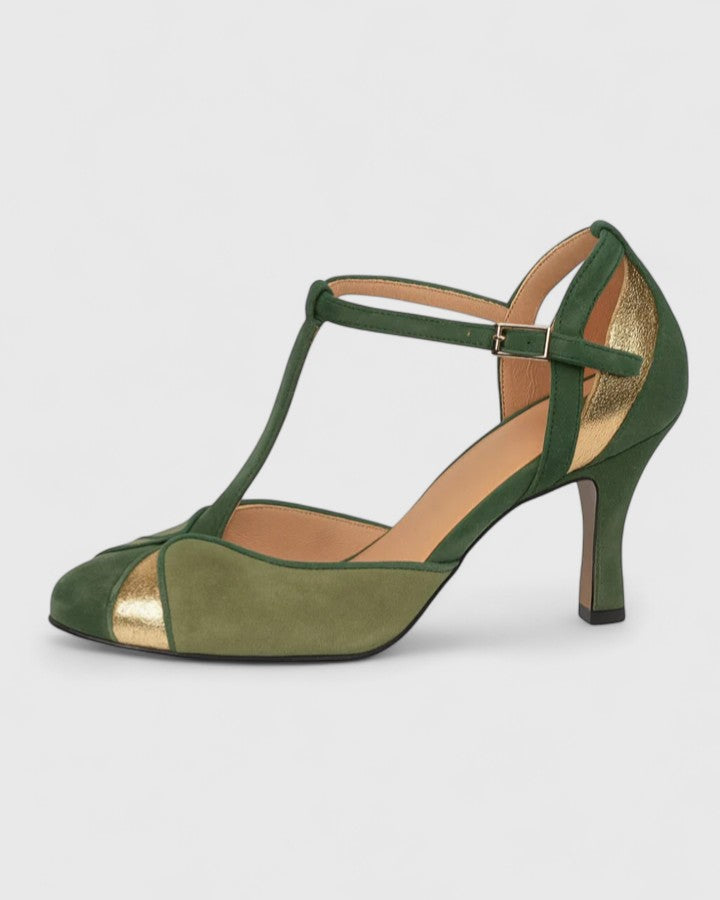 Olivia- Tacones fino verde
