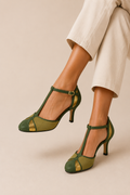 Olivia- Tacones fino verde