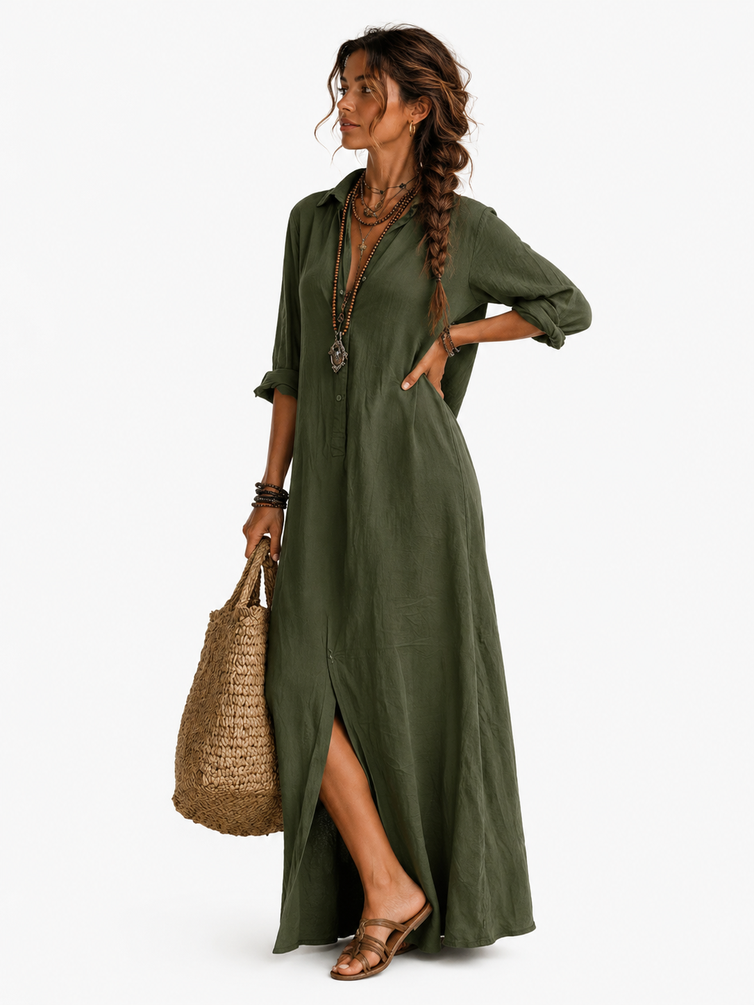 Coral- Vestido suelto