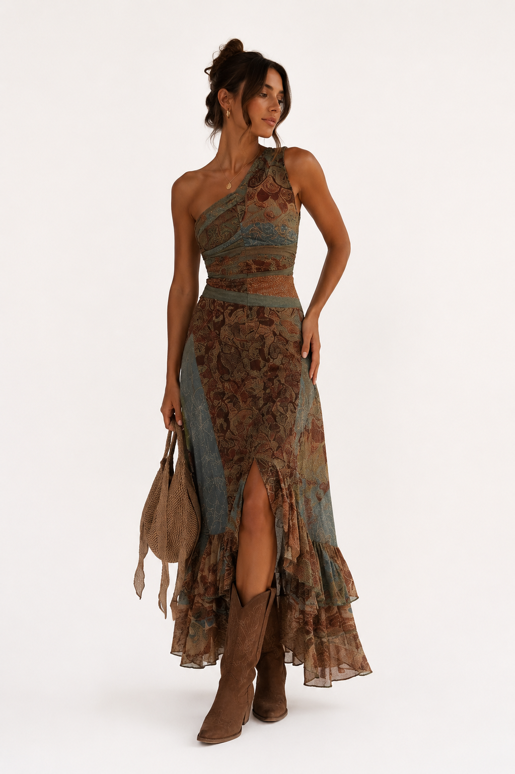 Dama- Vestido asimétrico.