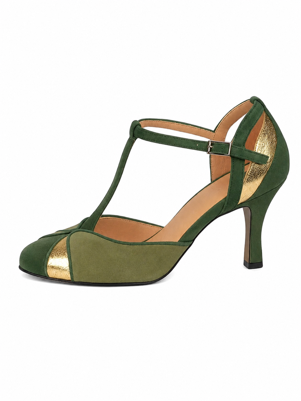 Olivia- Tacones fino verde
