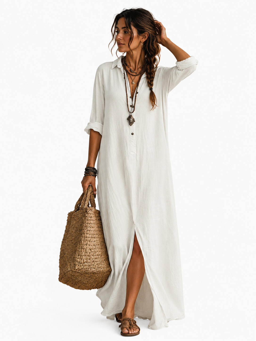 Coral- Vestido suelto