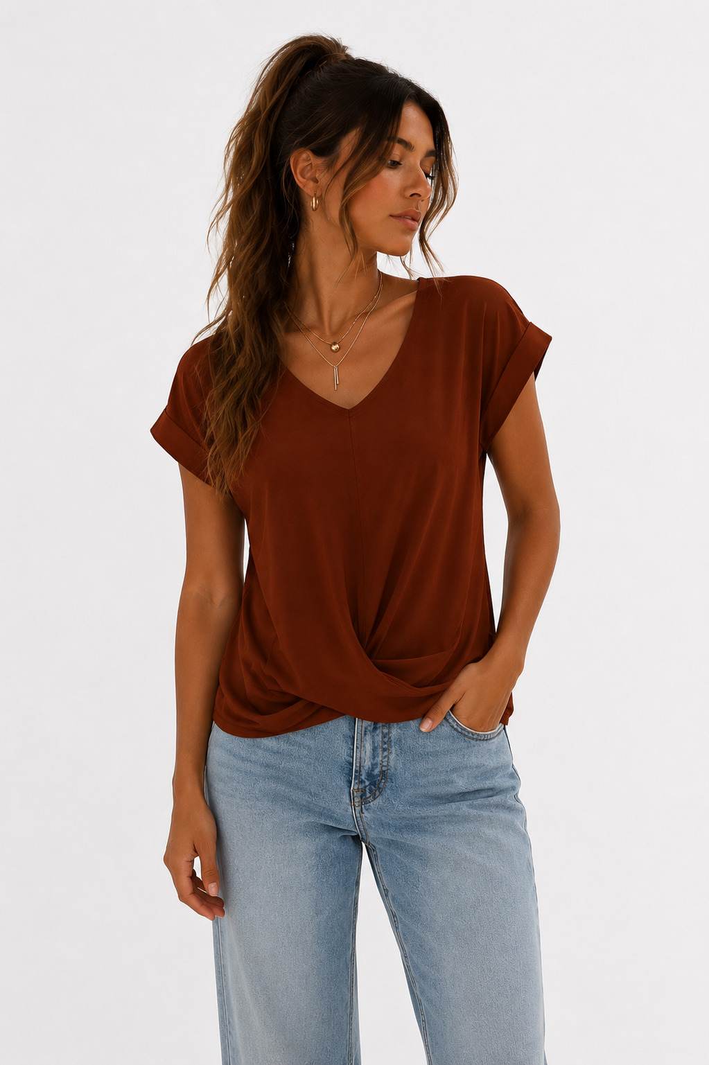 Cleo | Camiseta casual con escote corazón