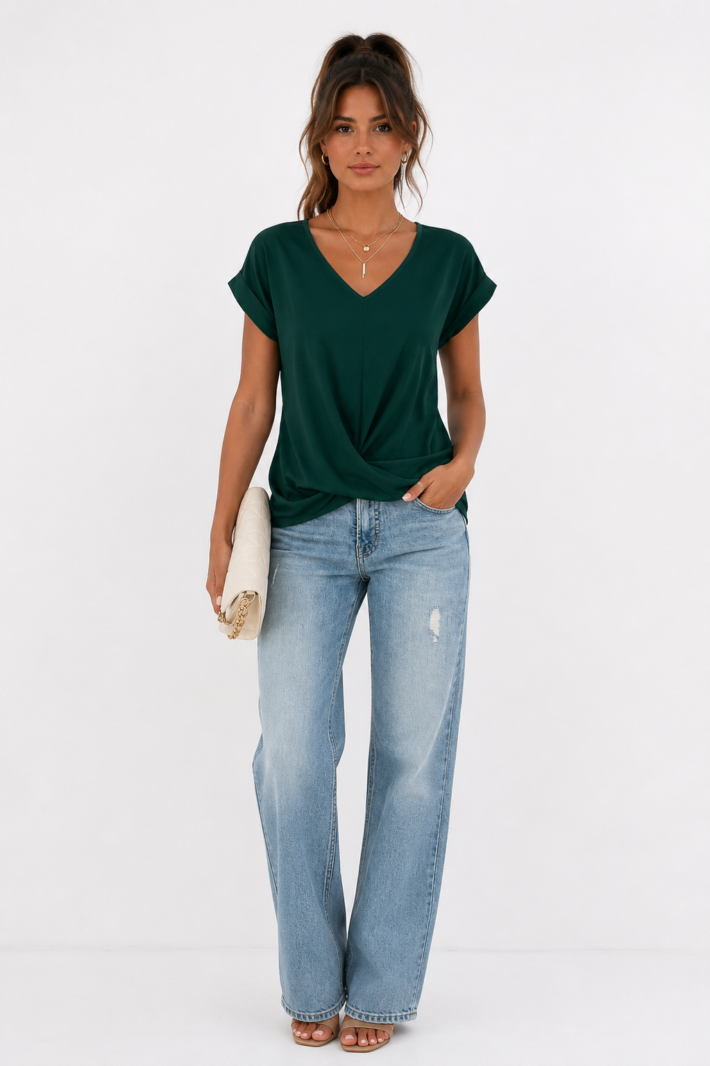 Cleo | Camiseta casual con escote corazón