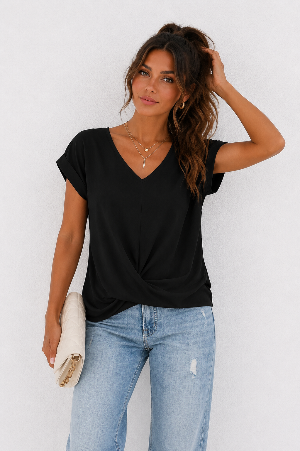 Cleo | Camiseta casual con escote corazón