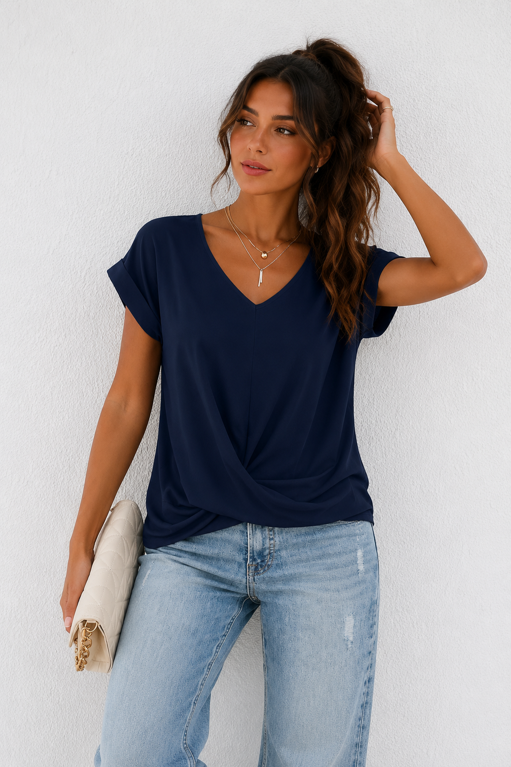Cleo | Camiseta casual con escote corazón