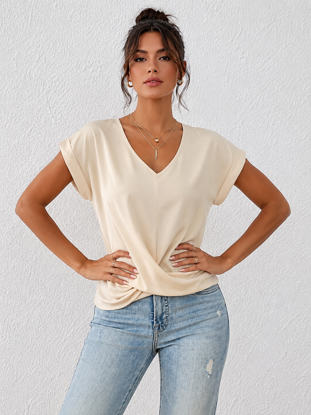 Cleo | Camiseta casual con escote corazón