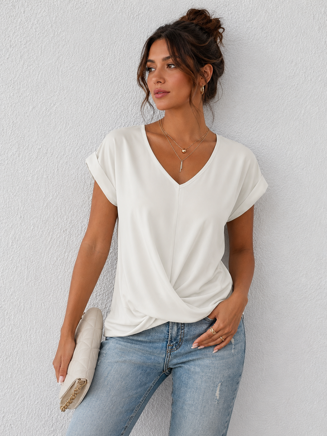 Cleo | Camiseta casual con escote corazón