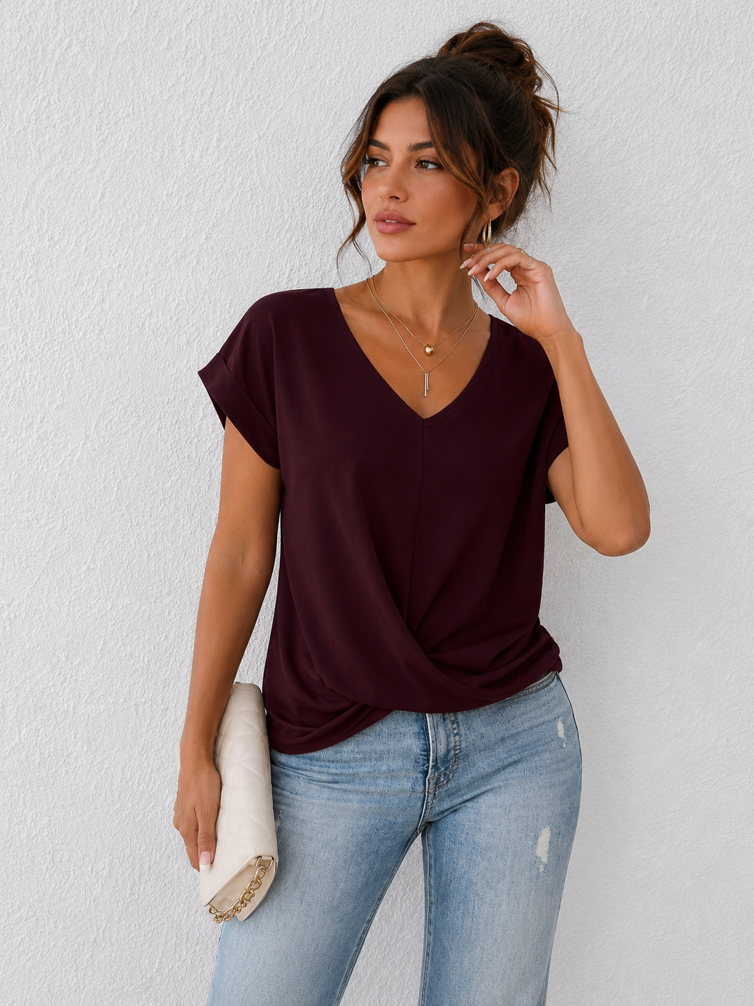 Cleo | Camiseta casual con escote corazón