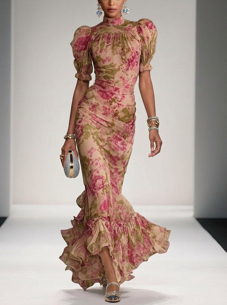Carlota- Vestido volante de colores