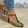 Olivia- Tacones fino verde