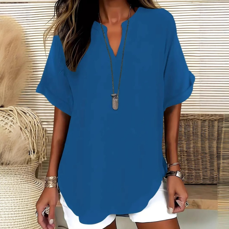 🌸 Rebajas de primavera – 50% de descuento 👕 Blusa moderna de manga corta con corte suelto y estilo elegante ✨