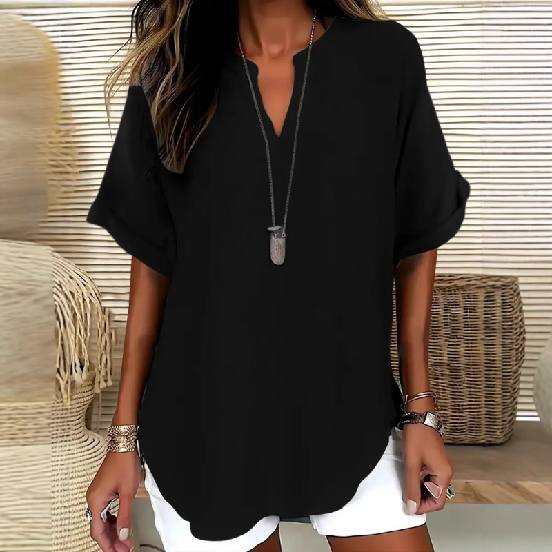 🌸 Rebajas de primavera – 50% de descuento 👕 Blusa moderna de manga corta con corte suelto y estilo elegante ✨