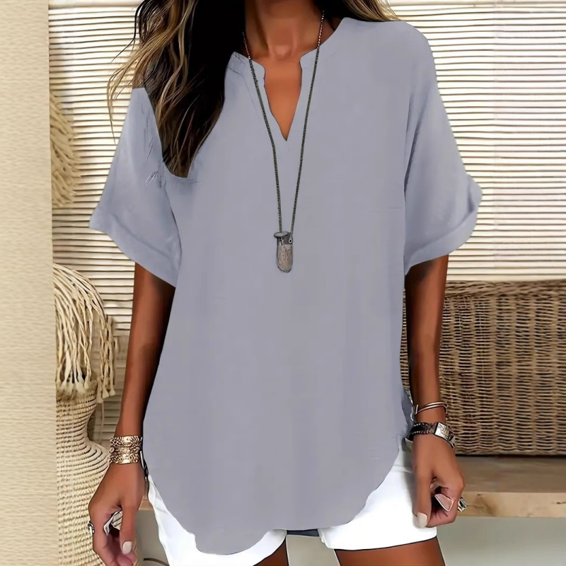 🌸 Rebajas de primavera – 50% de descuento 👕 Blusa moderna de manga corta con corte suelto y estilo elegante ✨