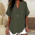 🌸 Rebajas de primavera – 50% de descuento 👕 Blusa moderna de manga corta con corte suelto y estilo elegante ✨