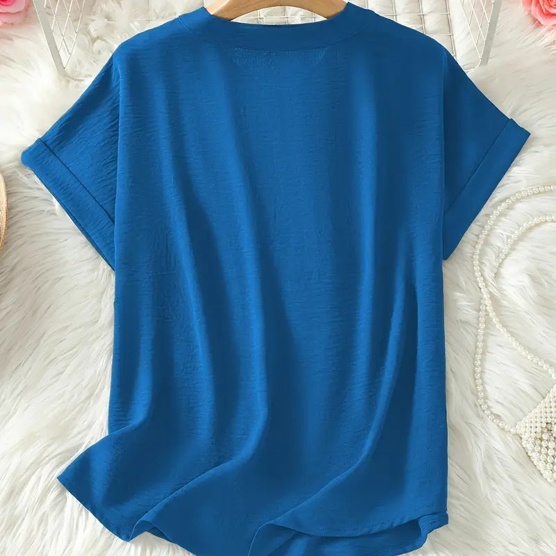 🌸 Rebajas de primavera – 50% de descuento 👕 Blusa moderna de manga corta con corte suelto y estilo elegante ✨