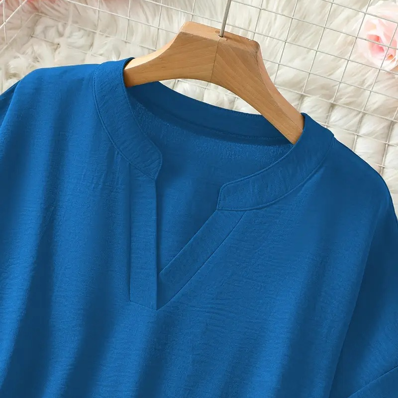 🌸 Rebajas de primavera – 50% de descuento 👕 Blusa moderna de manga corta con corte suelto y estilo elegante ✨